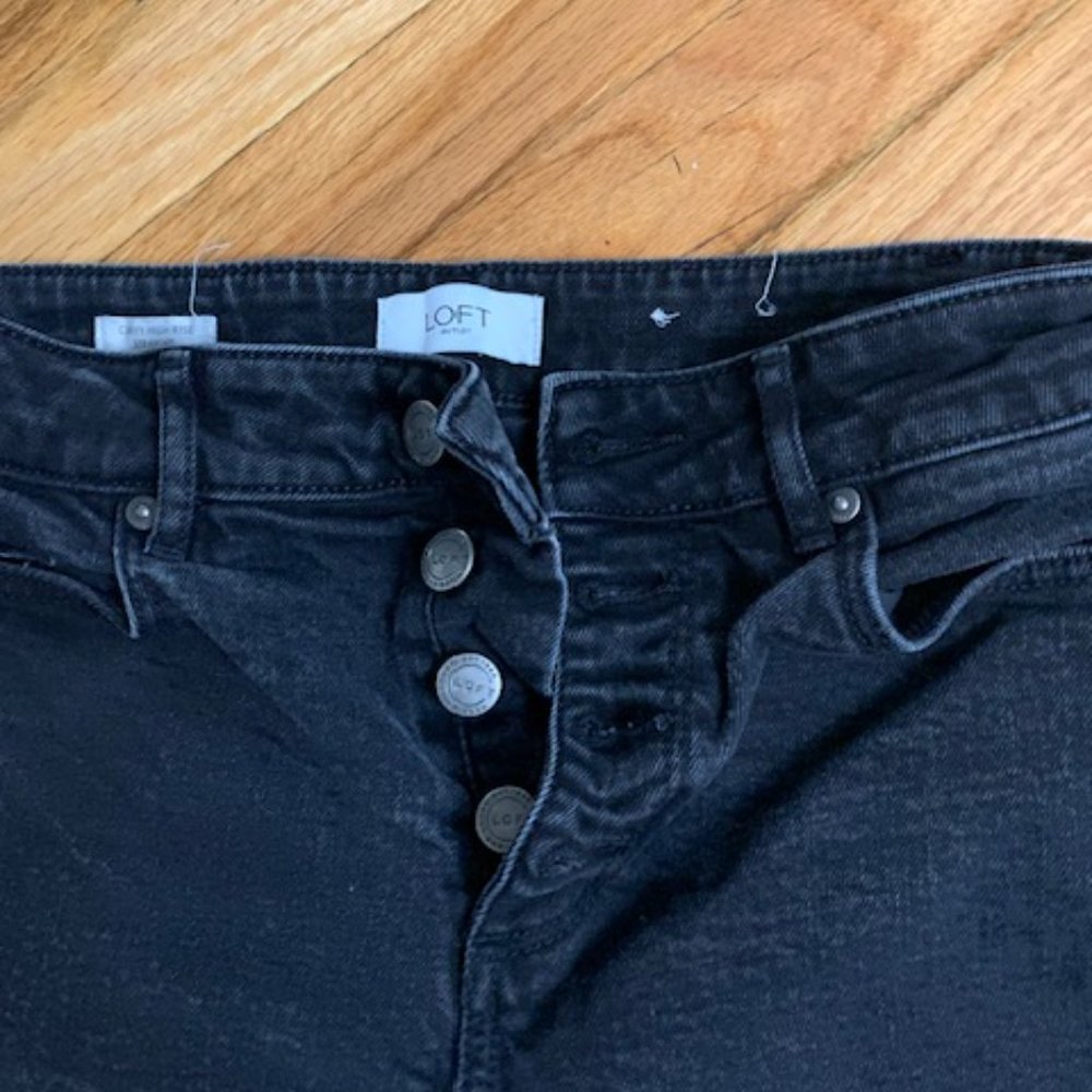 loft curvy high rise straight jeans size 0 - Picture 2 of 6